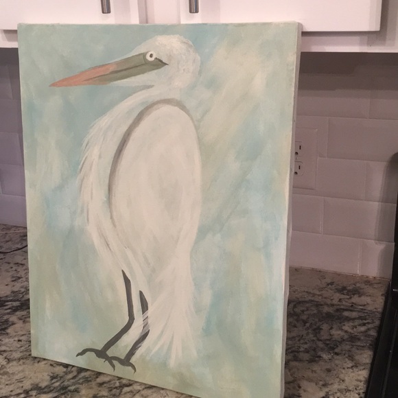 Coastal Crane canvas - Picture 2 of 3
